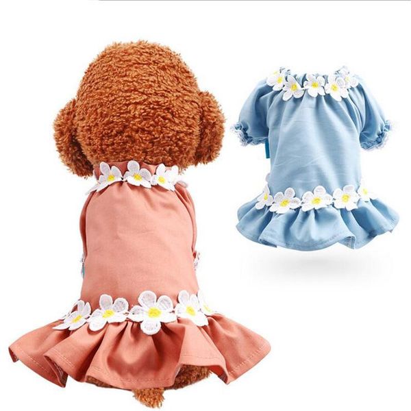

dog apparel puppy spring summer dresses for dogs clothes cute frangipani cardigan skirt dress princess coat pet supplies