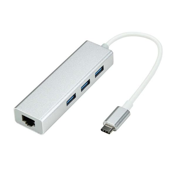 

hubs usb c hub 1000mbps 3 ports 3.0 type to rj45 gigabit ethernet adapter for lapcomputer accessories