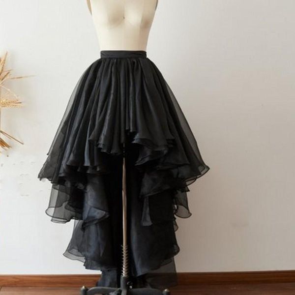 

skirts faldas mujer saias black high low tulle women 2021 fashion long pleated bridesmaid tutu skirt feamle pography