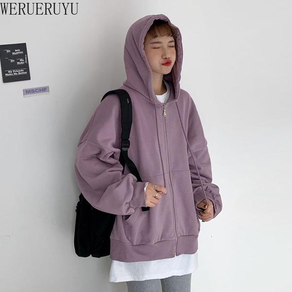 

women hoodies zip hooded long sleeve sweatshirt loose casual pockets coat harajuku 2021 women's & sweatshirts, Black