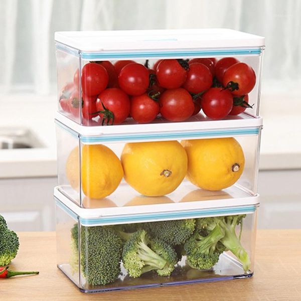 

storage bottles & jars stackable produce saver, organizer bins with removable drain tray for refrigerators, cabinets and pantry