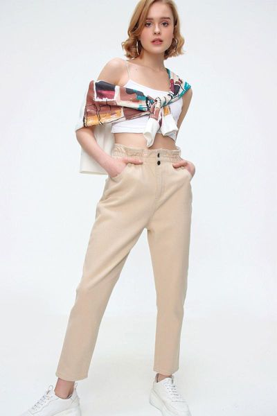 

waist elasticized jeans pants women's, Blue