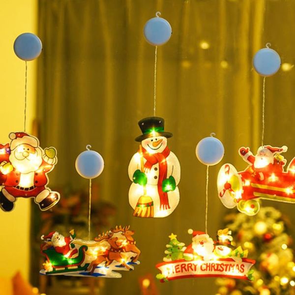 

strings led string lamp window hanging pendant xmas tree santa sucker christmas light home indoor room decor holiday lights