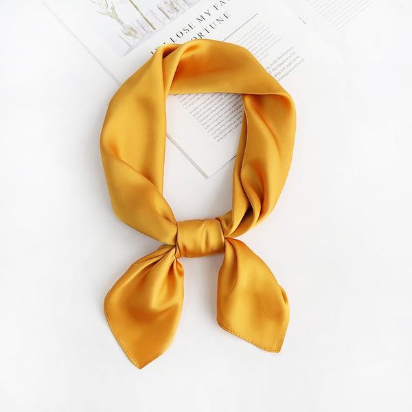 

scarves fashion summer silk square scarf solid women satin neck hair tie band soft beach hijab head female foulard 12color, Blue;gray