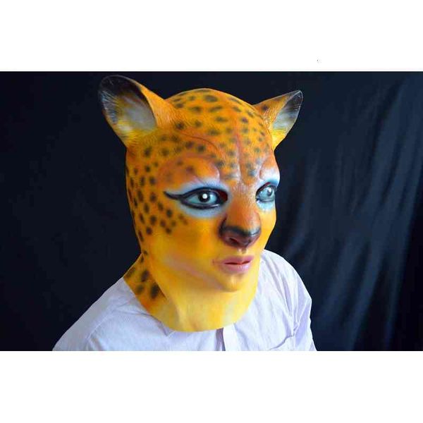 

mask boutique leopard horror demon headgear bar party cos beauty handsome guy make up spooky