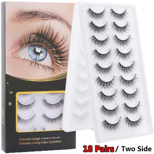 

8/18 pairs 3d mink hair false eyelashes thick natural long eyelash wispy fluffy makeup lashes handmade eye beauty extension tool1