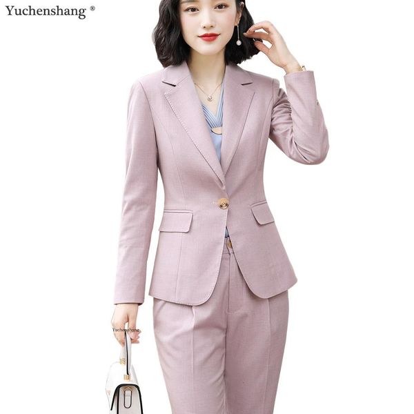 

women's suits & blazers women pink blue black work business wear pant suit for office lady blazer set 2 piece sets jackets and u4on, White;black