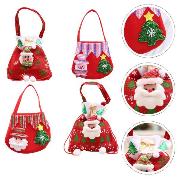 

christmas decorations 4pcs adorable gift hand pouch xmas decor candy bag
