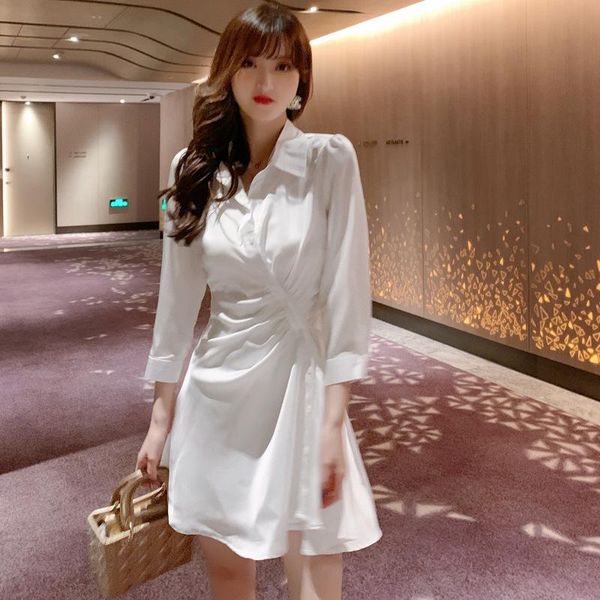 

autumn products european and american temperament shirt long sleeve dress casual dresses, Black;gray