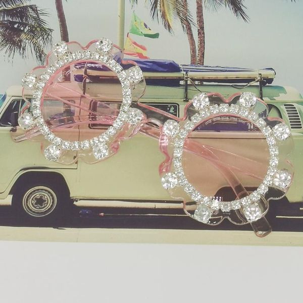 

sunglasses zaolihu diamond girls pink round kids crystal eyeglasses summer vintage shades uv400 eyewear baby cute gafas de sol, Blue