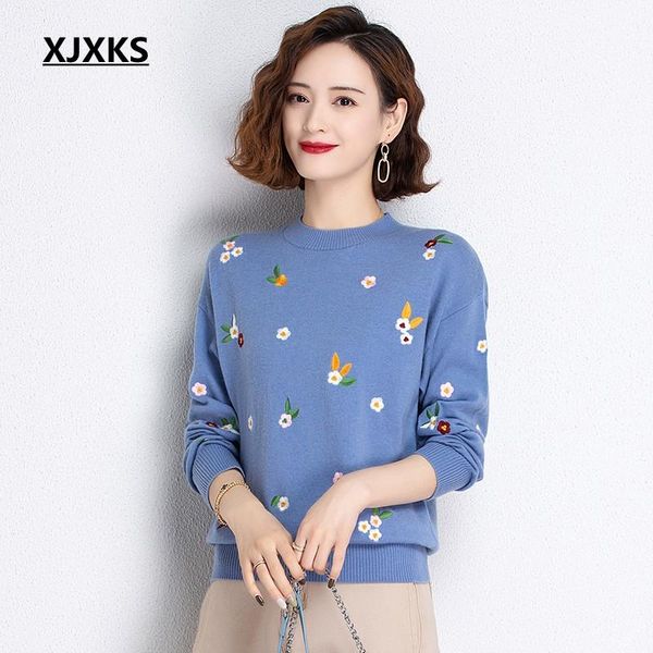 

soft wool knitted sweater women embrdery clothes 2021 cashmere pullover sweaters women's, White;black