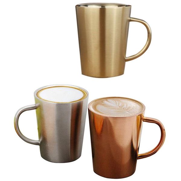 

ml stainless steel copper plated coffee cup double layers 304 high temperature resistance milk tea mug mugs