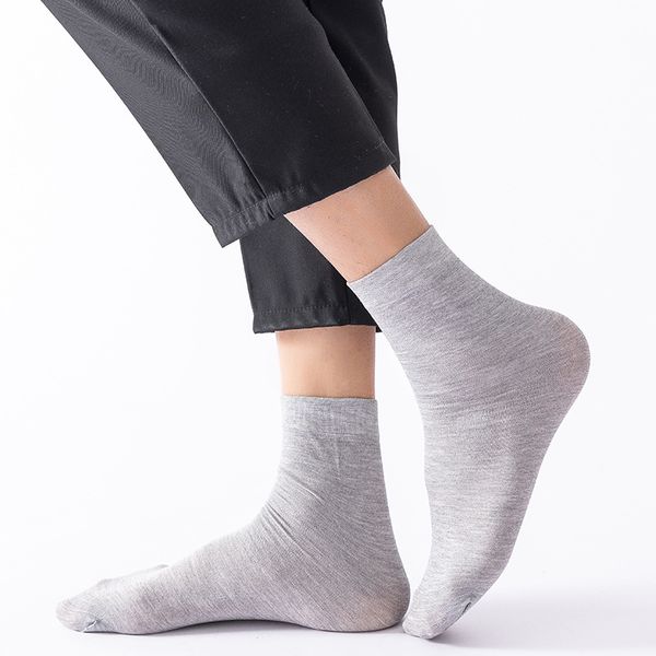 

fashion socks spring thin cotton solid casual men's college style medium, Black