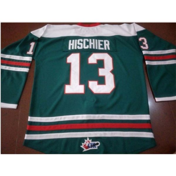 

custom 009 youth women vintage nico hischier mooseheads white red green hockey jersey size s-5xl or custom any name or number, Black