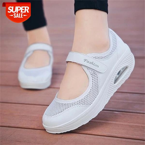 

2021 women sandals wedges shoes breathable comfortable female platform solid color hook loop waterproof shoe #nx2z, Black