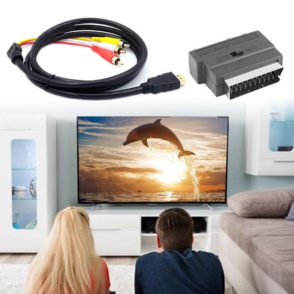 

audio cables & connectors high-definition cable to 3rca set-box tv av 1.5m video adapter connector kit j60a