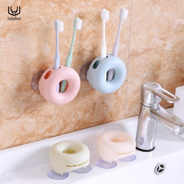 

hooks & rails luluhut toothbrush holder suction cup reusable bathroom wall brush couple sucker container