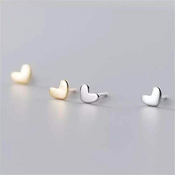 

stud 925 sterling silver heart earrings for women korean party jewelry eh405, Golden;silver