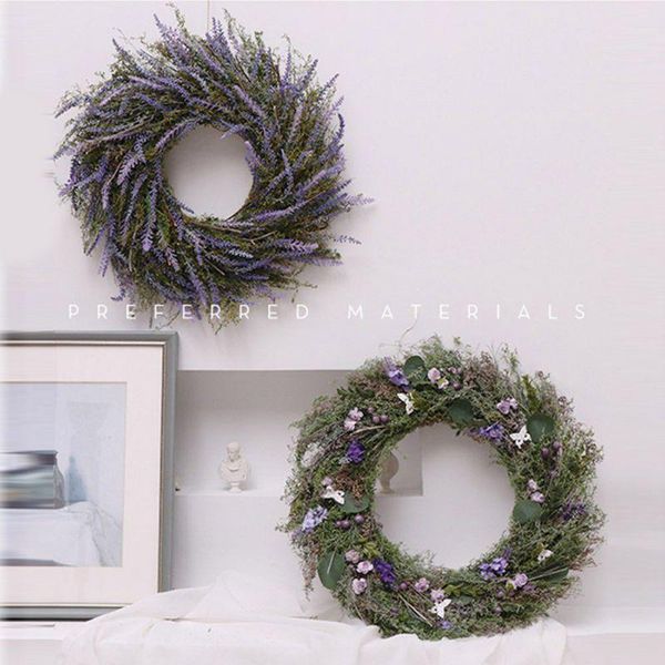 

decorative flowers & wreaths handmade artificial lavender simulation wreath used for front door wall hanging window wedding home decoration