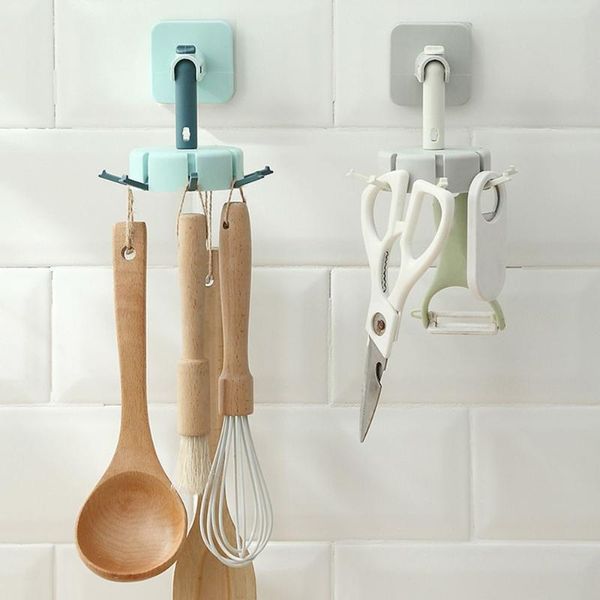 

hooks & rails 360Â° rotating storage hook self adhesive bath wall mounted coat hanger kitchen gadgets accessoies