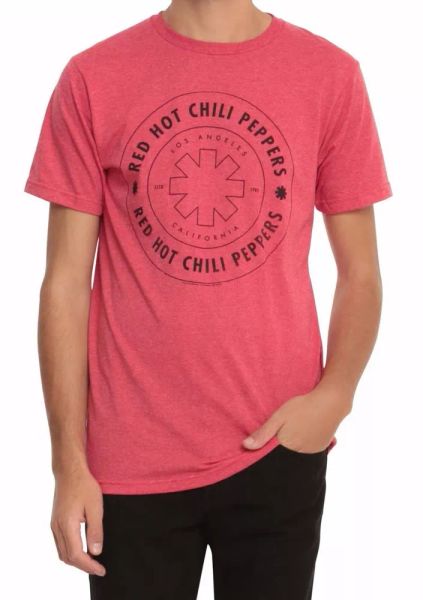 

red chili peppers circle logo t-shirt red new xs-3xl 100% authentic, White;black