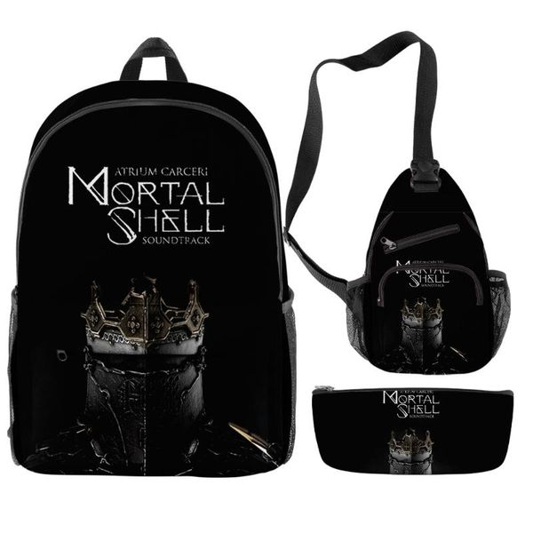 

backpack 3pcs/set mortal shell game men waterproof teenager students boys girls oxford large capacity schoolbag