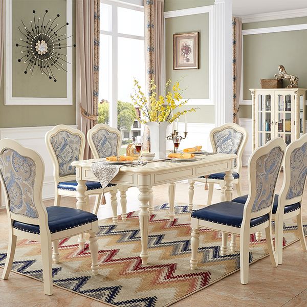 

dining room european style solid wood dinings table, small family furniture can be customized