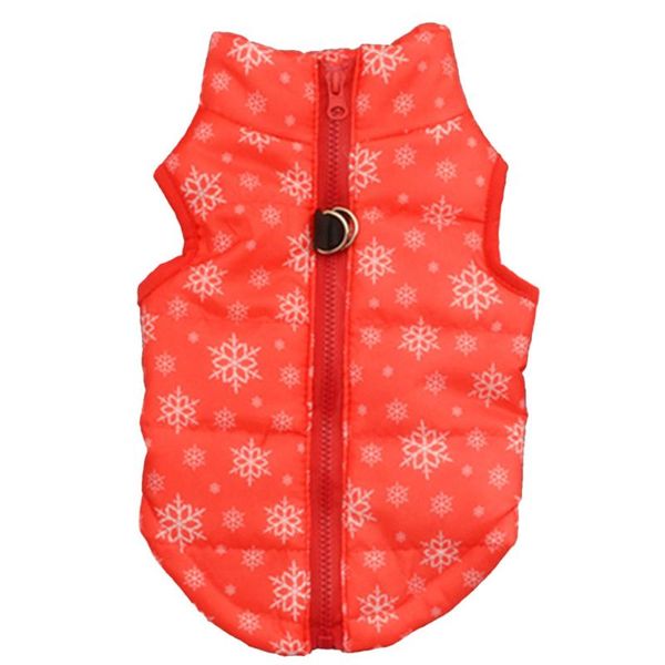 

dog apparel fashion pet red snowflake cloth winter vest description:
