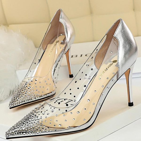 

dress shoes transparent woman pumps women heels 2021 stiletto wedding basic pump ladies 8.5 cm, Black