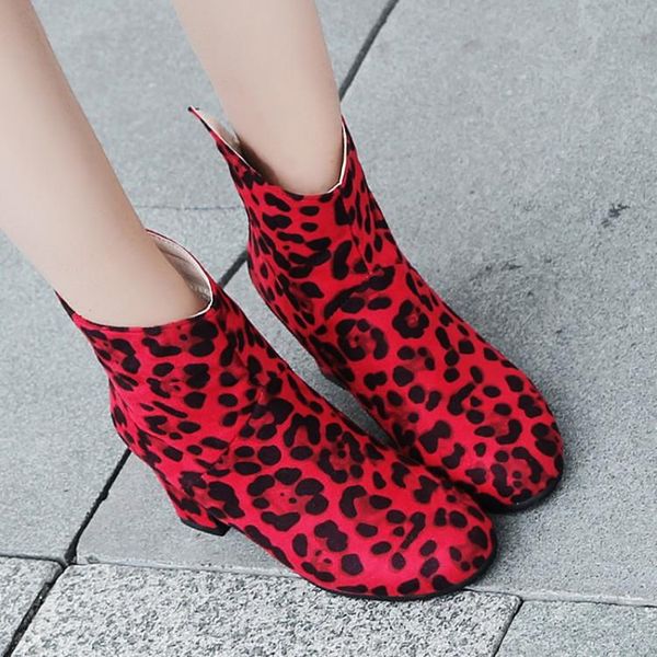 

boots oversized 12 13 14 15 16 europeans and americans with round head, thick heel, high zipper, fashionable short, Black