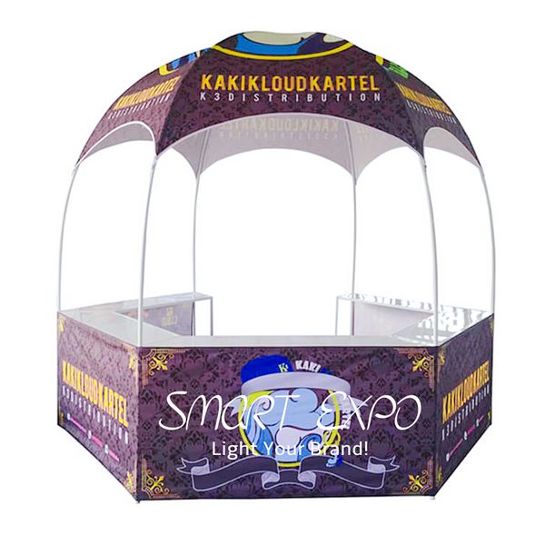 

custom printed dome gazebo tent outdoor advertising display booth with dye-sublimation graphics