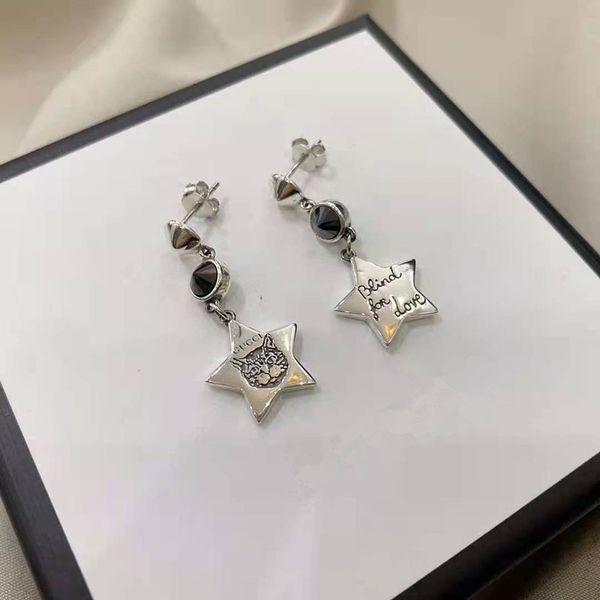 

75% off s925 silver make old pointed star cat earrings present for girlfriend exclusive fine jewel saleorq2, Golden