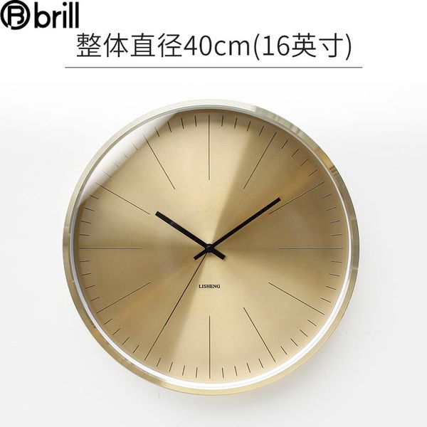 

nordic large wall clock silent living room gold modern creative home watch clocks pure copper decoration para el hogar brief