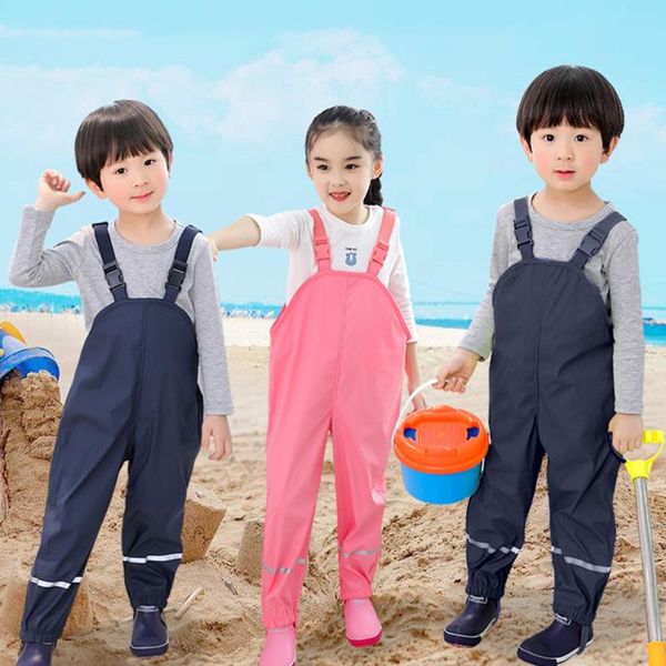 

jumpsuits toddler rain dungarees oxford cloth jumpsuit windproof pants waterproof mud raincoat toddlers kids clothes, Blue
