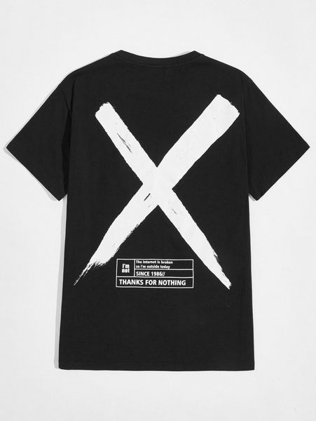 

men slogan and graphic print z3mr#, White;black