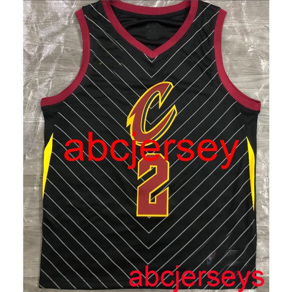 

2# irving black stripe basketball jersey embroidery xs-5xl 6xl