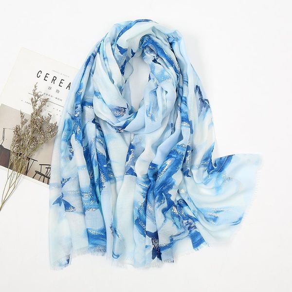

scarves 2021 ladies fashion fantasy floral fringe cotton shawl scarf autumn spring muffler headband foulards sjaal wrap hijab snood, Blue;gray