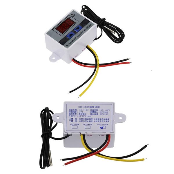 

smart home control digital temperature controller display thermostat switch and thermistor sensors probe
