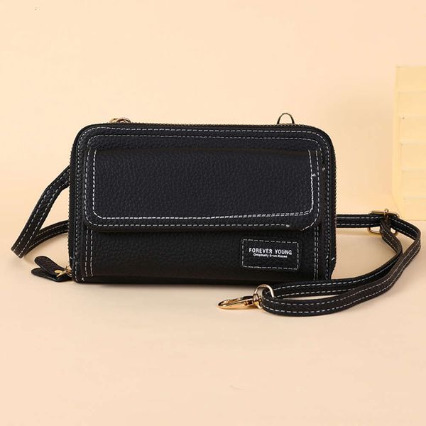 

mobile phone bag korean fashion one shoulder msenger large capacity long wallet simple mini for women, Red;black