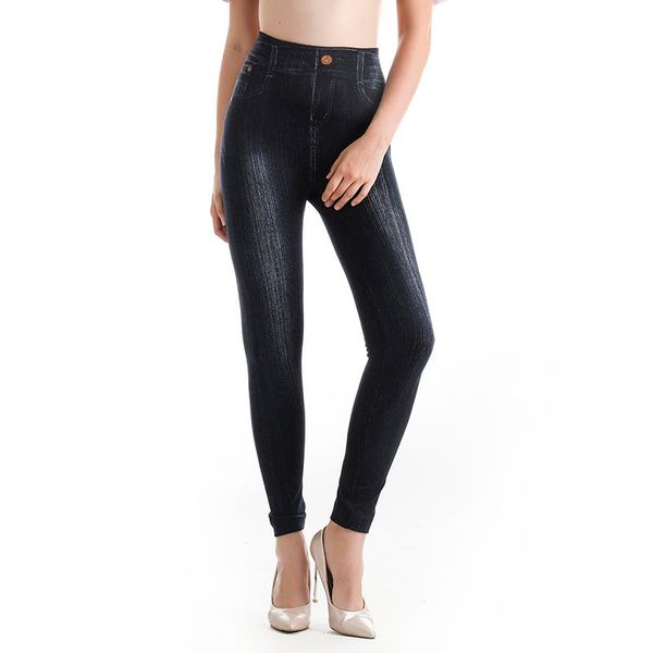 

women's leggings woman in plain colour fashion lady ankle-length legging high waist elastic slim for femme, Black