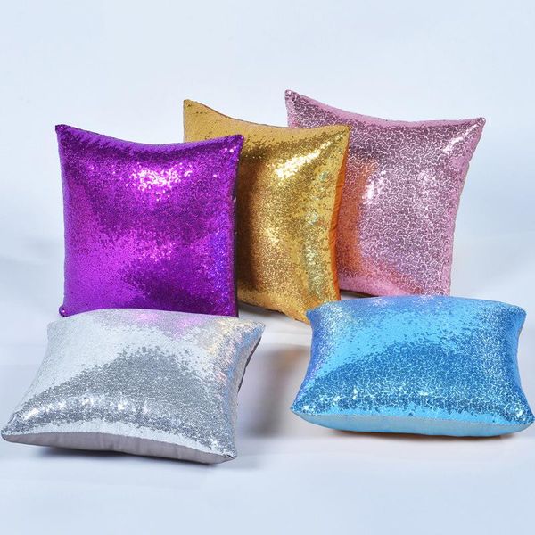 

1pcs solid color glitter silver sequins bling throw pillow case sofa seat cafe home decor cushion cover decorative pillows cases cushion/dec