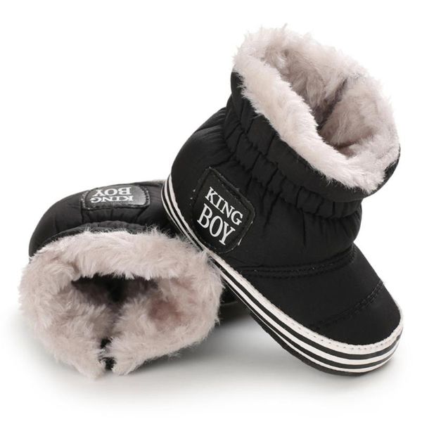 

boots winter baby boy girl soft sole glitter zipper first walker plush lined shoes fleece 0-18m infant snow, Black;grey