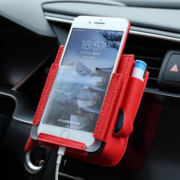 

car organizer multifuncational air vent storage bag phone holder sunglasses key pouch automobile interior accessories