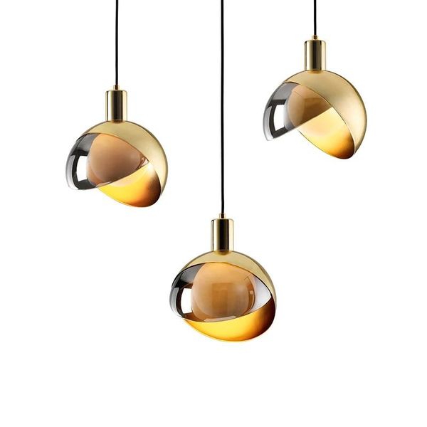 

pendant lamps nordic gold glass ball light creative aisle living room bedroom bedside dinner kitchen lamp deco led fixtures