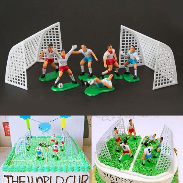 

other festive & party supplies 8pcs/set kids toy celebration with goal gate cake er decoration football game doll birthday cute pastry a