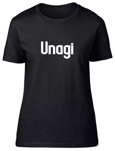 

unagi japanese womens ladies fitted t-shirt, White;black