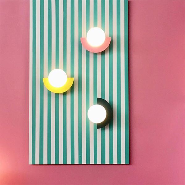 

wall lamp nordic colored ball glass bedside lamps modern art living room decorated children's bedroom sconces lights lighting
