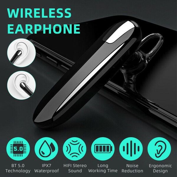 

5.0 wireless earphone long standby business hanging ear waterproof headset hifi stereo noise reduce headphone cell phone earpho earphones