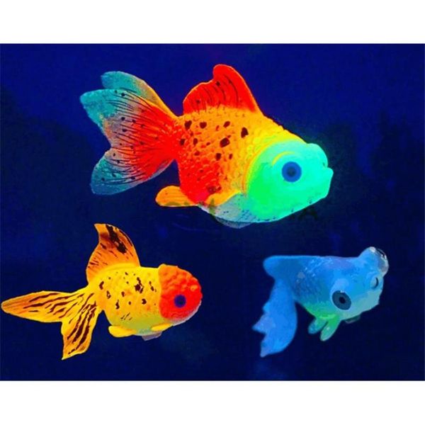 

decorations silicone luminous simulation goldfish model fish tank landscaping decoration