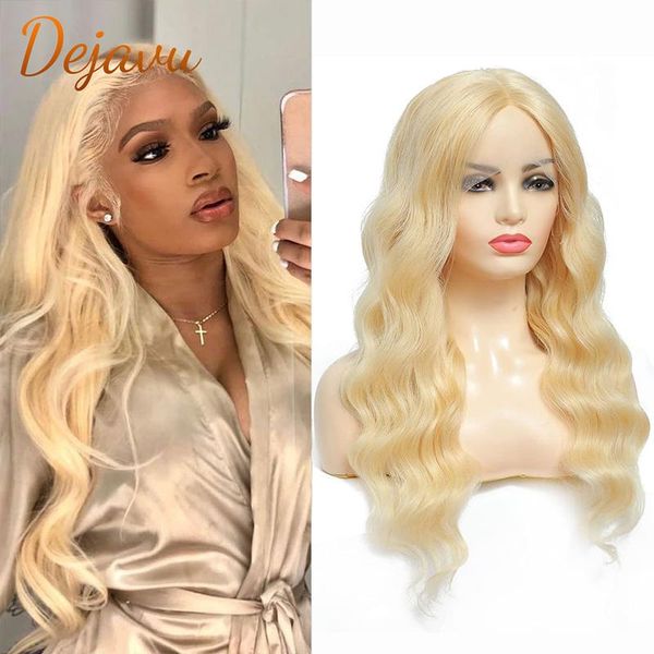 

lace wigs 613 front human hair blonde body wave brazilian remy 4x4 closure wig pre plucked 180 density, Black;brown